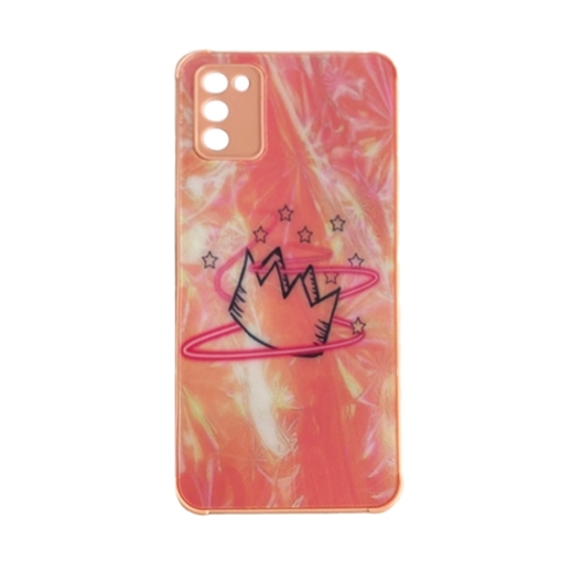Picture of Silicone Back Case for Samsung Galaxy A03S - Color: Light Pink With Crown