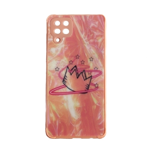 Picture of Silicone Back Case for Samsung Galaxy A12 - Color: Light Pink With Crown