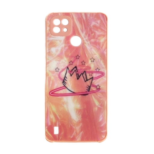 Picture of Silicone Back Case for Realme C21 - Color: Light Pink With Crown