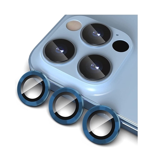 Τζαμάκι Κάμερας με Πλαίσιο / Camera lens with Frame για Apple iPhone 11 Pro - Χρώμα: Μπλε
