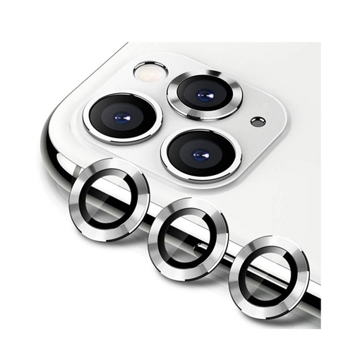 Τζαμάκι Κάμερας με Πλαίσιο / Camera lens with Frame για Apple iPhone 11 Pro Max - Χρώμα: Λευκό