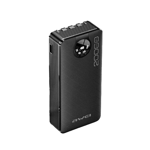 Picture of Awei P134K Power Bank 20000mAh with USB-A Port and USB-C Port - Color: Black