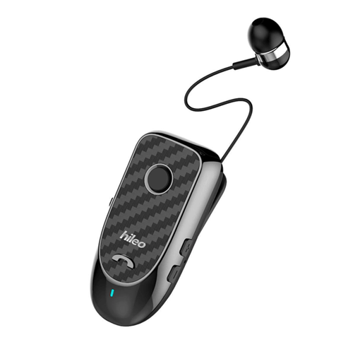 Bluetooth Hileo Hi60 Ακουστικό με Επεκτεινόμενο Καλώδιο Clip Type Retractable Headset - Χρώμα: Μαύρο