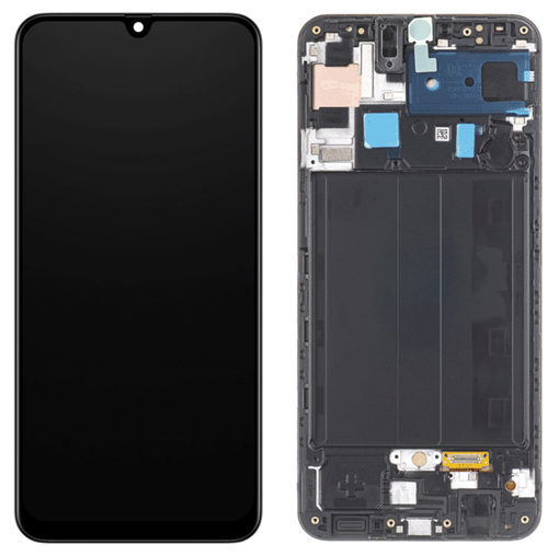 Γνήσια Οθόνη LCD με Μηχανισμό Αφής και Πλαίσιο για Samsung Galaxy A50s 2019 A507 GH82-21193A/21261A - Χρώμα: Μαύρο