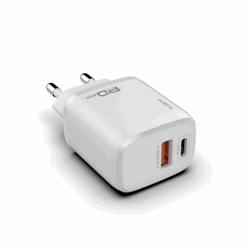 Moxom MX-HC64 Αντάπτορας Φορτιστή με Θύρα USB-A και USB-C 20W - Χρώμα: Λευκό