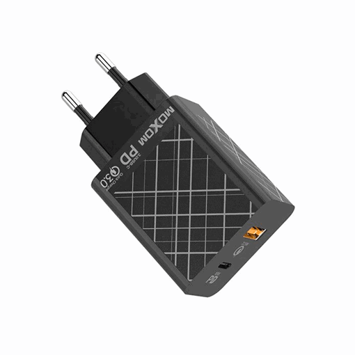 Moxom MX-HC27 Αντάπτορας Φορτιστή με Θύρα USB-A και USB-C 22.5W - Χρώμα: Μαύρο