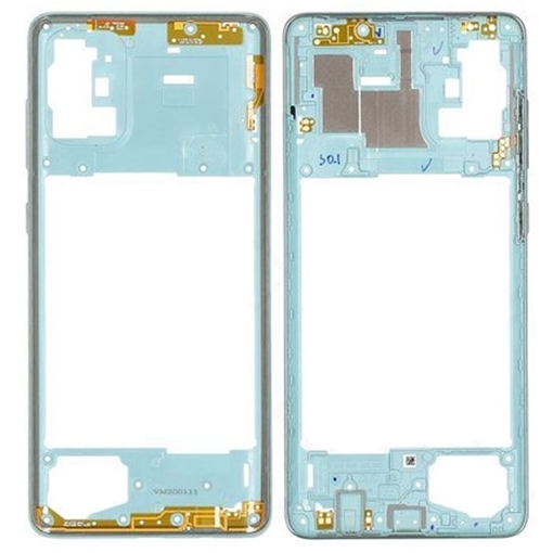 Γνήσιο Μεσαίο Πλαίσιο/Middle Frame για Samsung Galaxy A71 A715F GH98-44756C - Χρώμα: Μπλε