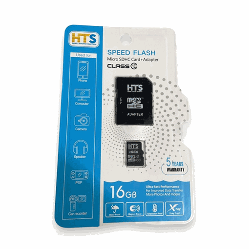 Picture of HTS Micro SD Memory Card with Adapter 16GB