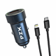 Picture of PZX C916 Car Charger with USB port + 1 Type-C Port and Τype-C to Lightning Cable - Color: Black