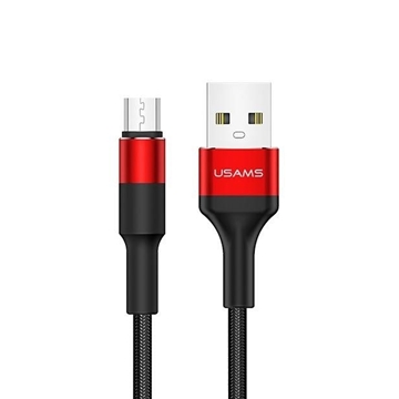 Picture of USAMS Knitted aluminum mini MicroUSB 1.2m (US-SJ224 U5) Color: Red