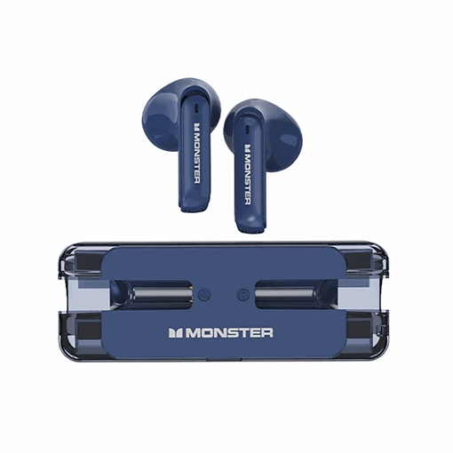 Monster XKT08 Earbud Ακουστικά με Θήκη Φόρτισης- Χρώμα: Μπλε
