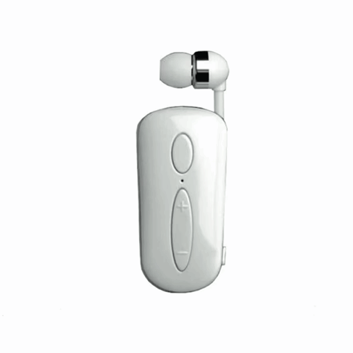 Lenyes R24 Bluetooth Ακουστικό με Επεκτεινόμενο Καλώδιο Clip-On- Χρώμα: Λευκό
