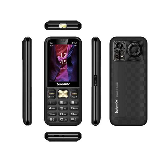 Telemar T350 Κινητό Mobile Phone 32GB Dual Sim 2.8" - Χρώμα: Μαύρο