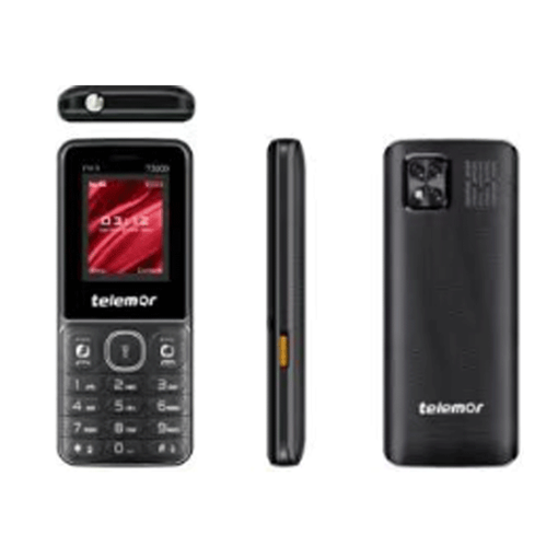Telemar T3000 Κινητό Mobile Phone 32GB Dual Sim 1.77" - Χρώμα: Μαύρο