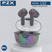 PZX L52 Gaming Bluetooth Earphone with Colourful light TWS volume control Noise cancellation Ακουστικά 300mAh - Χρώμα: Μαύρα