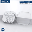 Picture of Wired Earphones PZX 1567 Headset Volume Control 1.2 MM Lightning - Color: White
