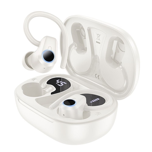 Hoco EQ8 In-ear Bluetooth Handsfree Ακουστικά με Θήκη Φόρτισης - Λευκά